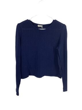 One Clothing Girl's Loose Knit Navy Blue Pullover Sweater Youth Size Large